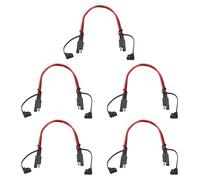 sourcing map 5pcs SAE Extension Cable, 1FT 12 AWG Quick Disconnect SAE Connector Cable Wire Cord Harness with Dust Cap for Motorcycle Automotive Power Solar Panel Cars Boats