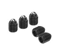sourcing map 5pcs Screw Thread Ball Plunger M10 x 12mm High Carbon Steel Hex Socket Spring Plunger Ball for Lubrication Pneumatic Tools, Black
