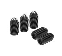 sourcing map 5pcs Screw Thread Ball Plunger M10 x 18mm High Carbon Steel Hex Socket Spring Plunger Ball for Lubrication Pneumatic Tools, Black