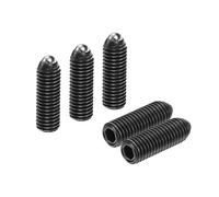 sourcing map 5pcs Screw Thread Ball Plunger M10 x 30mm High Carbon Steel Hex Socket Spring Plunger Ball for Lubrication Pneumatic Tools, Black