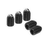 sourcing map 5pcs Screw Thread Ball Plunger M12 x 16mm High Carbon Steel Hex Socket Spring Plunger Ball for Lubrication Pneumatic Tools, Black