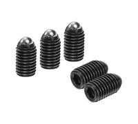 sourcing map 5pcs Screw Thread Ball Plunger M12 x 20mm High Carbon Steel Hex Socket Spring Plunger Ball for Lubrication Pneumatic Tools, Black