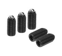 sourcing map 5pcs Screw Thread Ball Plunger M12 x 25mm High Carbon Steel Hex Socket Spring Plunger Ball for Lubrication Pneumatic Tools, Black