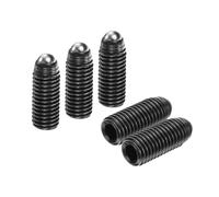 sourcing map 5pcs Screw Thread Ball Plunger M12 x 30mm High Carbon Steel Hex Socket Spring Plunger Ball for Lubrication Pneumatic Tools, Black