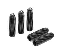 sourcing map 5pcs Screw Thread Ball Plunger M12 x 40mm High Carbon Steel Hex Socket Spring Plunger Ball for Lubrication Pneumatic Tools, Black