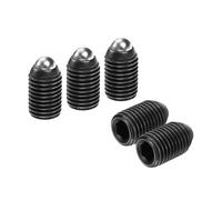 sourcing map 5pcs Screw Thread Ball Plunger M16 x 25mm High Carbon Steel Hex Socket Spring Plunger Ball for Lubrication Pneumatic Tools, Black