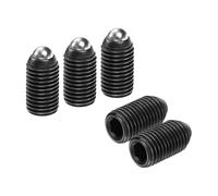 sourcing map 5pcs Screw Thread Ball Plunger M16 x 30mm High Carbon Steel Hex Socket Spring Plunger Ball for Lubrication Pneumatic Tools, Black