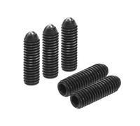 sourcing map 5pcs Screw Thread Ball Plunger M3 x 10mm High Carbon Steel Hex Socket Spring Plunger Ball for Lubrication Pneumatic Tools, Black