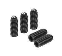 sourcing map 5pcs Screw Thread Ball Plunger M5 x 12mm High Carbon Steel Hex Socket Spring Plunger Ball for Lubrication Pneumatic Tools, Black