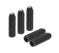 sourcing map 5pcs Screw Thread Ball Plunger M5 x 16mm High Carbon Steel Hex Socket Spring Plunger Ball for Lubrication Pneumatic Tools, Black