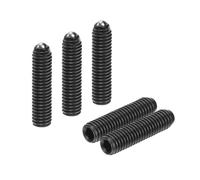 sourcing map 5pcs Screw Thread Ball Plunger M5 x 20mm High Carbon Steel Hex Socket Spring Plunger Ball for Lubrication Pneumatic Tools, Black