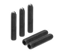 sourcing map 5pcs Screw Thread Ball Plunger M5 x 25mm High Carbon Steel Hex Socket Spring Plunger Ball for Lubrication Pneumatic Tools, Black