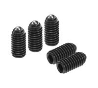 sourcing map 5pcs Screw Thread Ball Plunger M6 x 12mm High Carbon Steel Hex Socket Spring Plunger Ball for Lubrication Pneumatic Tools, Black