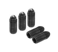 sourcing map 5pcs Screw Thread Ball Plunger M6 x 14mm High Carbon Steel Hex Socket Spring Plunger Ball for Lubrication Pneumatic Tools, Black