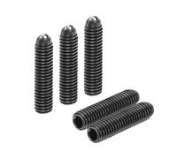sourcing map 5pcs Screw Thread Ball Plunger M6 x 25mm High Carbon Steel Hex Socket Spring Plunger Ball for Lubrication Pneumatic Tools, Black