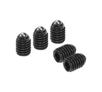 sourcing map 5pcs Screw Thread Ball Plunger M6 x 8mm High Carbon Steel Hex Socket Spring Plunger Ball for Lubrication Pneumatic Tools, Black