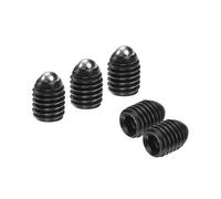 sourcing map 5pcs Screw Thread Ball Plunger M8 x 10mm High Carbon Steel Hex Socket Spring Plunger Ball for Lubrication Pneumatic Tools, Black