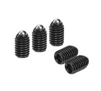 sourcing map 5pcs Screw Thread Ball Plunger M8 x 12mm High Carbon Steel Hex Socket Spring Plunger Ball for Lubrication Pneumatic Tools, Black