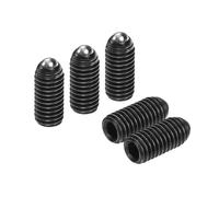 sourcing map 5pcs Screw Thread Ball Plunger M8 x 18mm High Carbon Steel Hex Socket Spring Plunger Ball for Lubrication Pneumatic Tools, Black