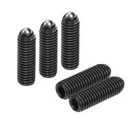 sourcing map 5pcs Screw Thread Ball Plunger M8 x 25mm High Carbon Steel Hex Socket Spring Plunger Ball for Lubrication Pneumatic Tools, Black