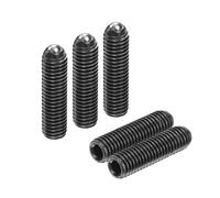 sourcing map 5pcs Screw Thread Ball Plunger M8 x 30mm High Carbon Steel Hex Socket Spring Plunger Ball for Lubrication Pneumatic Tools, Black