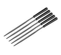 sourcing map 5Pcs Second Cut Steel Triangular Needle File with Plastic Handle, 3mm x 140mm