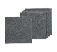 sourcing map 5Pcs Self-Adhesive Carpet Tiles, 30 x 30cm Non Slip Self Adhesive Carpet Squares DIY Floor Rug Tile for Bedroom, Living Room, Kitchen, Dining Room, Dark Gray