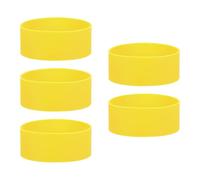 sourcing map 5Pcs Silicone Rubber Bands Non-slip 4.33 Inch Flat Elastic Rubber Wrapping Bands for Books, Traps, Art, Wrapping Paper, Cord Wraps, Yellow