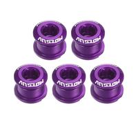sourcing map 5pcs Single Chain Ring Bolts M8 Aluminum Alloy Bicycle Crankset Nuts Chainwheel Screw for Road Bike Mountain Bike, Purple