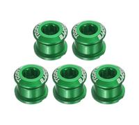 sourcing map 5pcs Single Chain Ring Bolts M8 Aluminum Alloy Bicycle Crankset Nuts Chainwheel Screws for Road Bike Mountain Bike, Green