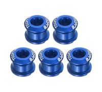 sourcing map 5pcs Single Chain Ring Bolts M8 Aluminum Alloy Bicycle Crankset Nuts Chainwheel Screws for Road Bike Mountain Bike, Blue