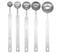 sourcing map 5pcs Single Measuring Spoon Set 1/4 1/2 1 1.5 3tsp (1.25/2.5/5/7.5/15ml) Teaspoon/Tablespoon 430 Stainless Steel Single Tiny Square Bowl Measure Spoon Long Handle Measure Scoop