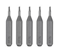 sourcing map 5pcs SL1.5 Slotted Screwdriver Bit 5/32" Hex Shank 28mm Length S2 Steel Magnetic Flat Head Hex Screw Driver Bits for Electric Manual Screwdrivers Precision Repair