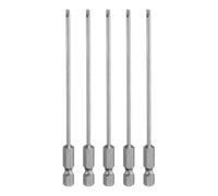 Sourcing Map 5pcs SL2.5 Magnetic Flat Head Screwdriver Bits, 2.5mm S2 Steel, 1/4" Hex Shank, 110mm (4.3") Long for Screws