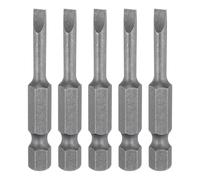 sourcing map 5pcs SL4 Magnetic Slotted Screwdriver Bits 4mm S2 Steel Flat Head Screwdriver Bit 1/4" Hex Shank Industrial Grade Screw Driver Drill Bits 50mm (2") Long for Screws