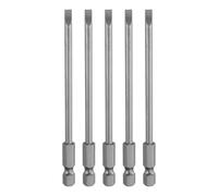 sourcing map 5pcs SL4 Magnetic Slotted Screwdriver Bits 4mm S2 Steel Flat Head Screwdriver Bit 1/4" Hex Shank Industrial Grade Screw Driver Drill Bits 100mm (3.9") Long for Screws