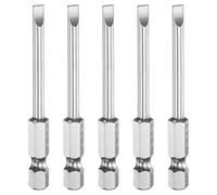 sourcing map 5pcs SL4 Slotted Screwdriver Bits 4mm Slotted Tip 1/4" Hex Shank 65mm (2.6") Long Magnetic Flat Head S2 Steel Screw Driver Drill Bits Industrial Power Tools