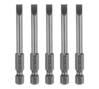 Sourcing Map 5pcs SL5 5mm S2 Steel Flat Head Screwdriver Bits, 1/4" Hex Shank, Magnetic, 2.6" Long