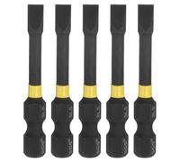 sourcing map 5pcs SL5 Slotted Impact Screwdriver Bits 5mm Slotted Tip 1/4" Hex Shank 50mm (2") Long Magnetic Flat Head Phosphated S2 Steel Screw Driver Drill Bits Electric Power Tool