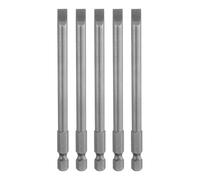 sourcing map 5pcs SL6 Magnetic Slotted Screwdriver Bits 6mm S2 Steel Flat Head Screwdriver Bit 1/4" Hex Shank Industrial Grade Screw Driver Drill Bits 100mm (3.9") Long for Screws