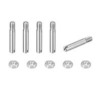 sourcing map 5Pcs Slotted Cylindrical Pin, M2 x 12mm 304 Stainless Steel Dowel External Thread Locating Pin Slotted Screw with Nut for Cabinet Furniture Installation (GB878)