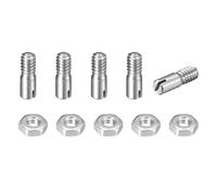 sourcing map 5Pcs Slotted Cylindrical Pin, M2 x 6mm 304 Stainless Steel Dowel External Thread Locating Pin Slotted Screw with Nut for Cabinet Furniture Installation (GB878)