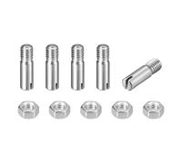 sourcing map 5Pcs Slotted Cylindrical Pin, M3 x 10mm 304 Stainless Steel Dowel External Thread Locating Pin Slotted Screw with Nut for Cabinet Furniture Installation (GB878)