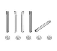 sourcing map 5Pcs Slotted Cylindrical Pin, M3 x 25mm 304 Stainless Steel Dowel External Thread Locating Pin Slotted Screw with Nut for Cabinet Furniture Installation (GB878)