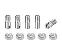 sourcing map 5Pcs Slotted Cylindrical Pin, M3 x 6mm 304 Stainless Steel Dowel External Thread Locating Pin Slotted Screw with Nut for Cabinet Furniture Installation (GB878)