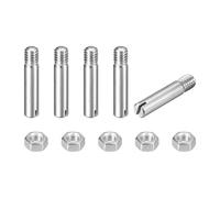 sourcing map 5Pcs Slotted Cylindrical Pin, M4 x 20mm 304 Stainless Steel Dowel External Thread Locating Pin Slotted Screw with Nut for Cabinet Furniture Installation (GB878)