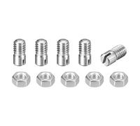 sourcing map 5Pcs Slotted Cylindrical Pin, M4 x 6mm 304 Stainless Steel Dowel External Thread Locating Pin Slotted Screw with Nut for Cabinet Furniture Installation (GB878)