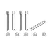 sourcing map 5Pcs Slotted Cylindrical Pin, M5 x 40mm 304 Stainless Steel Dowel External Thread Locating Pin Slotted Screw with Nut for Cabinet Furniture Installation (GB878)