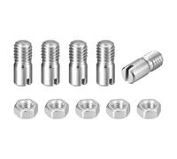 sourcing map 5Pcs Slotted Cylindrical Pin, M6 x 12mm 304 Stainless Steel Dowel External Thread Locating Pin Slotted Screw with Nut for Cabinet Furniture Installation (GB878)