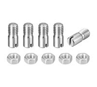 sourcing map 5Pcs Slotted Cylindrical Pin, M6 x 14mm 304 Stainless Steel Dowel External Thread Locating Pin Slotted Screw with Nut for Cabinet Furniture Installation (GB878)